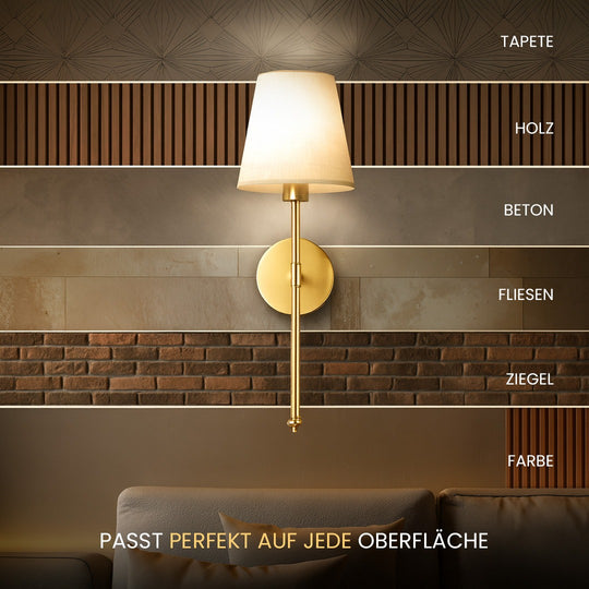 DRAHTLOSE WANDLEUCHTE (2ER-SET + 2 GLÜHBIRNEN ENTHALTEN)