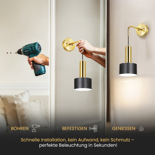 GLOWDROP DRAHTLOSE WANDLEUCHTEN (2ER-SET + 2 GLÜHBIRNEN GRATIS)