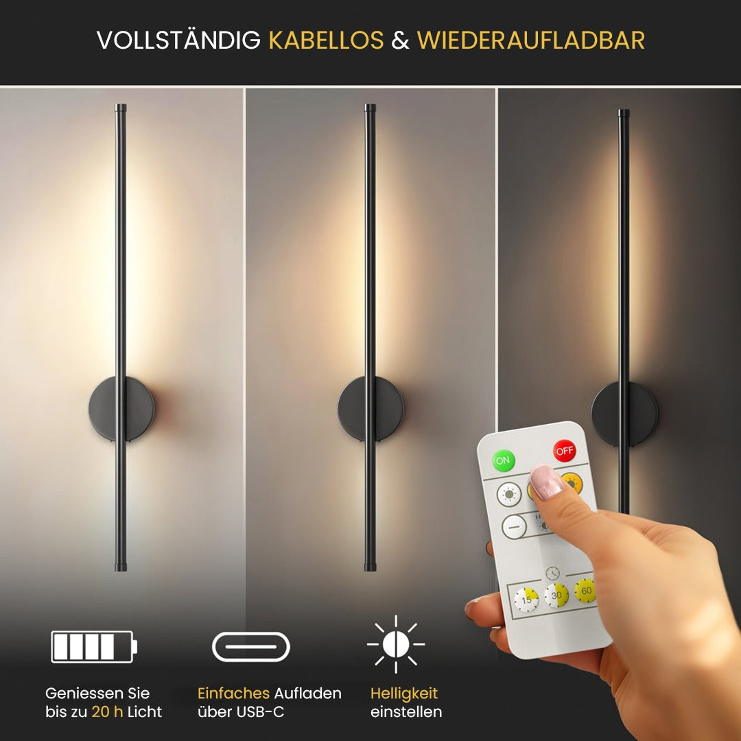 MODERNE WANDLEUCHTEN OHNE KABEL (2ER-SET)
